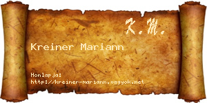 Kreiner Mariann névjegykártya