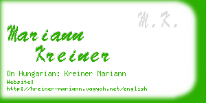 mariann kreiner business card